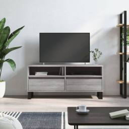 Berkfield Home TV Cabinet Grey Sonoma 100x34.5x44.5 cm Engineered Wood - thumbnail 2