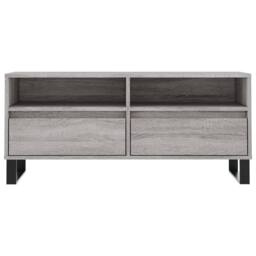 Berkfield Home TV Cabinet Grey Sonoma 100x34.5x44.5 cm Engineered Wood - thumbnail 5