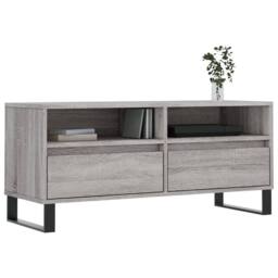 Berkfield Home TV Cabinet Grey Sonoma 100x34.5x44.5 cm Engineered Wood - thumbnail 3