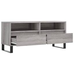 Berkfield Home TV Cabinet Grey Sonoma 100x34.5x44.5 cm Engineered Wood - thumbnail 6