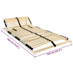 Berkfield Home Slatted Bed Base Black & Grey 120 x 190 cm Wood in Brown - thumbnail 6
