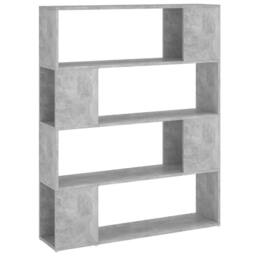 Berkfield Home Book Cabinet Room Divider Concrete Grey 100x24x124 cm - Size: 100 x 24 x 124 cm - thumbnail 1