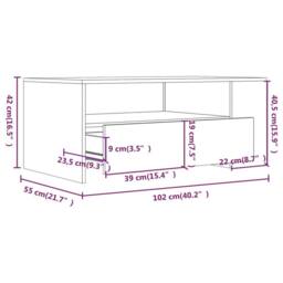 Berkfield Home Coffee Table Grey Sonoma 102x55x42 cm Engineered Wood - Size: 102 x 55 x 42 cm - thumbnail 9