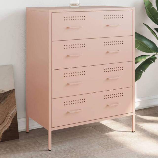 Berkfield Home Sideboard Pink 68x39x89 cm Steel - Size: 68 x 39 x 89 cm - image 1