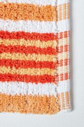 Homescapes Handloomed Striped Cotton Bath Mat in Orange - thumbnail 2