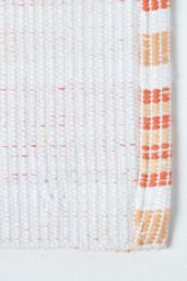 Homescapes Handloomed Striped Cotton Bath Mat in Orange - thumbnail 4