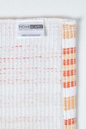 Homescapes Handloomed Striped Cotton Bath Mat in Orange - thumbnail 5