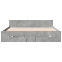 Berkfield Home Bed Frame with Drawers without Mattress Concrete Grey 120x190 cm Small Double - thumbnail 4