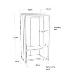 Cabinet Bits Lovere 2 Door Wardrobe Chrome Knob in Off-White - thumbnail 6