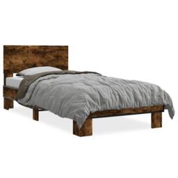 Berkfield Home Bed Frame without Mattress Smoked Oak 90x200 cm in Brown - thumbnail 1
