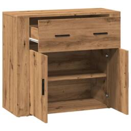 Berkfield Home Sideboard Artisian Oak 80x33x70 cm Engineered Wood in Brown - Size: 80 x 33 x 70 cm - thumbnail 4