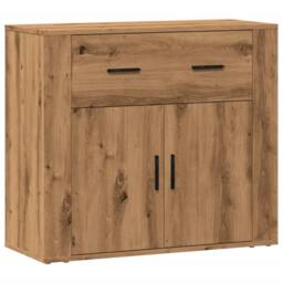 Berkfield Home Sideboard Artisian Oak 80x33x70 cm Engineered Wood in Brown - Size: 80 x 33 x 70 cm - thumbnail 2