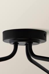 ValueLights Clara Black 3 Arm Ceiling Light with Pleated Shades & Bulbs - thumbnail 5