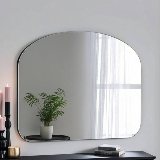 Yearn Mirrors Soho Curved Overmantle Mirror in Black - image 1