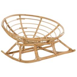 Wyld and Coco Rocking Chair Handwoven Natural Rattan Beige Cotton Cushion Indoor - thumbnail 6