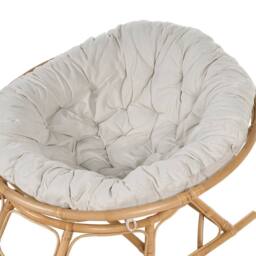 Wyld and Coco Rocking Chair Handwoven Natural Rattan Beige Cotton Cushion Indoor - thumbnail 8