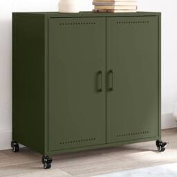 Berkfield Home Sideboard Olive Green 68.5x39x72 cm Steel - thumbnail 2