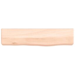 Berkfield Home Wall Shelf 40x10x6 cm Untreated Solid Wood Oak in Brown - Size: 40 x 10 x 6 cm - thumbnail 2