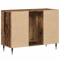 Berkfield Home Rustic Bathroom Vanity Old Wood Solid Wood Medium Storage in Brown - thumbnail 8