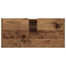 Berkfield Home Rustic Bathroom Vanity Old Wood Solid Wood Medium Storage in Brown - thumbnail 9