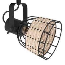 Eglo 2 Set Ceiling Light E27 Black RATTAN ANWICK 1 WBS - thumbnail 3