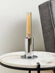 Orsina Mettalic Finish Table Lamp, Lamp for Table Living Room in Silver - thumbnail 2