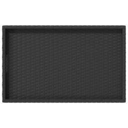 Berkfield Home Folding Tray Table Black 65x40x75 cm Poly Rattan - Size: 65 x 40 x 75 cm - thumbnail 8