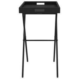 Berkfield Home Folding Tray Table Black 65x40x75 cm Poly Rattan - Size: 65 x 40 x 75 cm - thumbnail 6