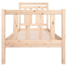 Berkfield Home Beautiful Bed Frame 75x190 cm Small Single Solid Wood in Natural - thumbnail 4