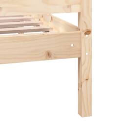 Berkfield Home Beautiful Bed Frame 75x190 cm Small Single Solid Wood in Natural - thumbnail 7
