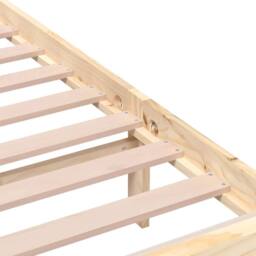 Berkfield Home Beautiful Bed Frame 75x190 cm Small Single Solid Wood in Natural - thumbnail 6