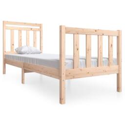 Berkfield Home Beautiful Bed Frame 75x190 cm Small Single Solid Wood in Natural - thumbnail 3