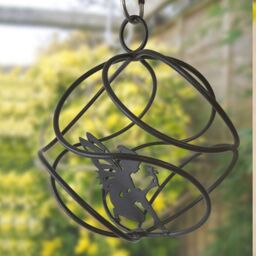 Poppyforge Fairy Catcher With Sitting Fairy - Hanging Ornament - Steel - BM/RtR in Black