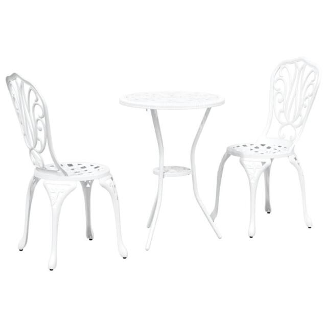 Berkfield Home 3-Piece Garden Bistro Set - White Cast Aluminum - image 1