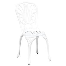 Berkfield Home 3-Piece Garden Bistro Set - White Cast Aluminum - thumbnail 4