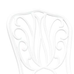 Berkfield Home 3-Piece Garden Bistro Set - White Cast Aluminum - thumbnail 9