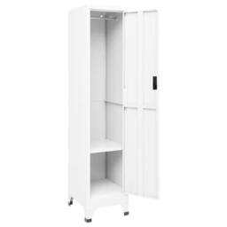 Berkfield Home Locker Cabinet White 38x45x180 cm Steel - Size: 38 x 45 x 180 cm - thumbnail 3