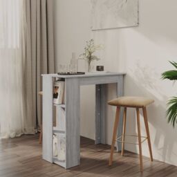 Berkfield Home Bar Table with Shelf Grey Sonoma 102x50x103.5 cm Engineered Wood - thumbnail 1
