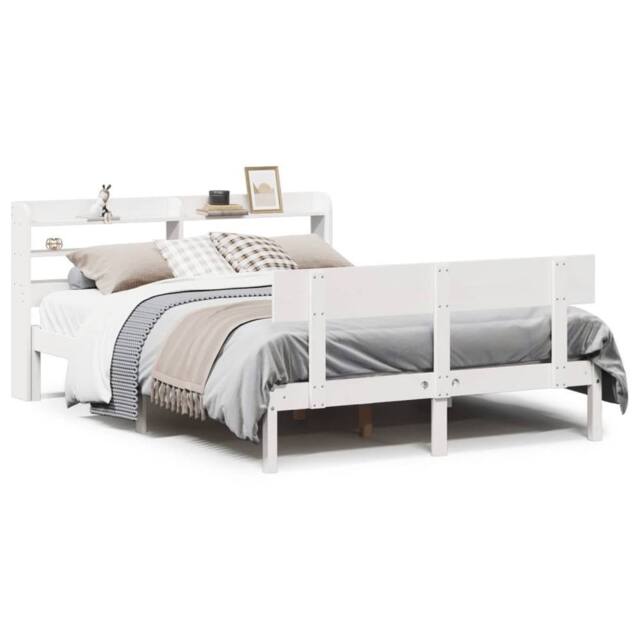 Berkfield Home Bed Frame without Mattress White 120x200 cm Solid Wood Pine - Size: Small Double - image 1
