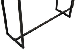 Orsina Console Table, Dual‑Tier Smoked Mirror Tops & Asymmetric Black Iron Frame, Quirky Minimalist Console - thumbnail 5