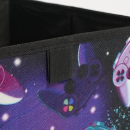 OHS Gaming Storage Boxes Pack of 2 Folding Space Saving Shoe Toy Cube Set in Black - thumbnail 5
