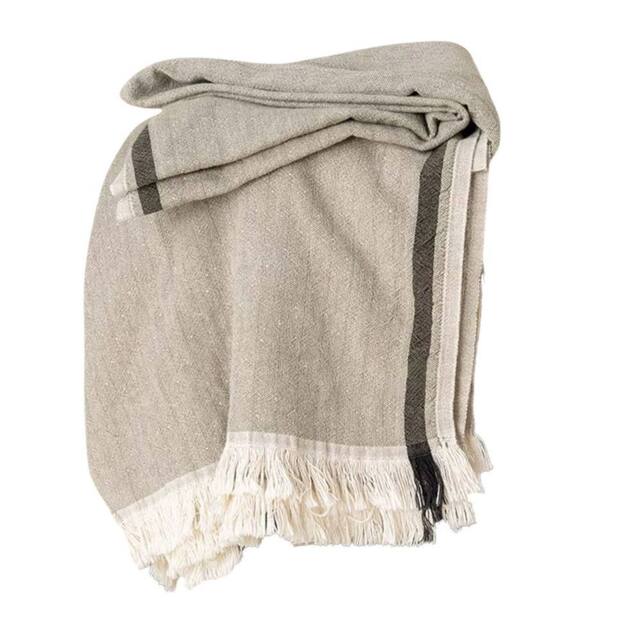 Spasso Stripe Fouta in Medium Beige - image 1