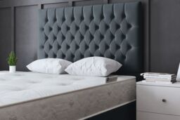 DS Living Seraphine Steel 4 Draw Divan Bed with Headboard in Grey - Size: King - thumbnail 3