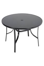 Garden Sanctuary 3 Piece Round Steel Outdoor Garden Dining Set in Black - thumbnail 3