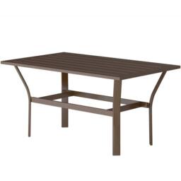 Havendro Metal Garden Coffee Table with Slatted Top Brown - Size: 100 cm x 100 cm - thumbnail 8