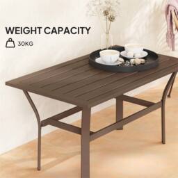 Havendro Metal Garden Coffee Table with Slatted Top Brown - Size: 100 cm x 100 cm - thumbnail 6