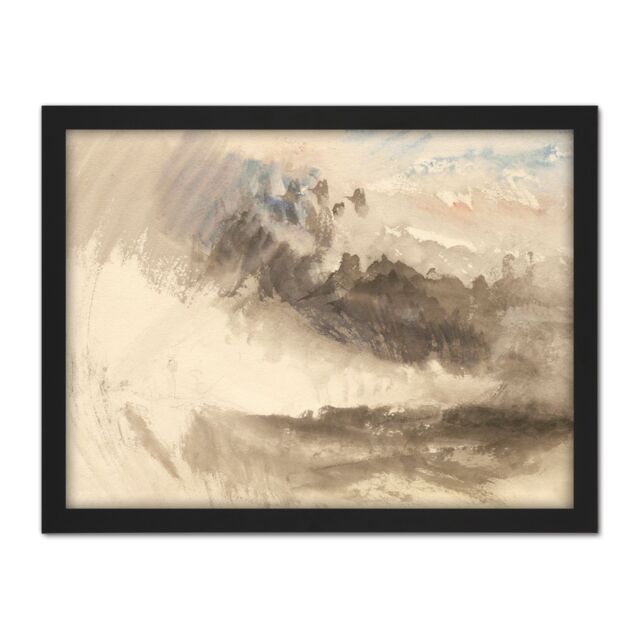 "Artery8 Wall Art Print Turner Sky & Sea Painting Large Framed Wall Décor Art in Black - Size: W18"" x H24""" - image 1