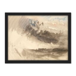 "Artery8 Wall Art Print Turner Sky & Sea Painting Large Framed Wall Décor Art in Black - Size: W18"" x H24""" - thumbnail 1