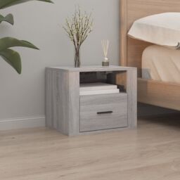 Berkfield Home Wall-mounted Bedside Cabinets 2 pcs Grey Sonoma 50x36x40 cm - Size: 50 x 36 x 40 cm - thumbnail 3