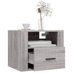 Berkfield Home Wall-mounted Bedside Cabinets 2 pcs Grey Sonoma 50x36x40 cm - Size: 50 x 36 x 40 cm - thumbnail 4